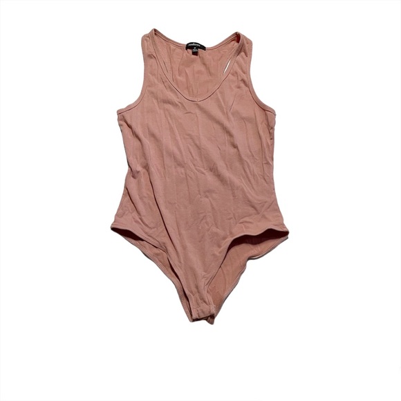 Ambiance Tops - Ambiance Pink Coral Bodysuit Leotard Snap Button Bottom Closure Size Medium